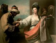Benjamin West Isaac s servant trying the bracelet on Rebecca s arm oil painting artist